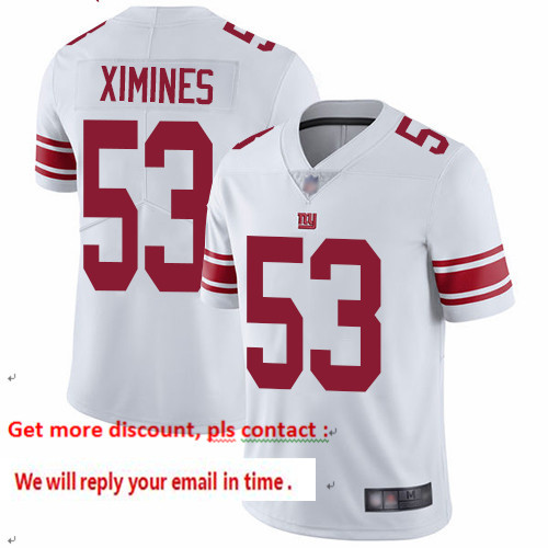 Giants 53 Oshane Ximines White Men Stitched Football Vapor Untouchable Limited Jersey