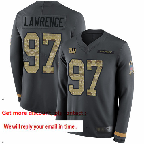 Giants 97 Dexter Lawrence Anthracite Salute to Service Men Stitched Football Limited Therma Long Sle