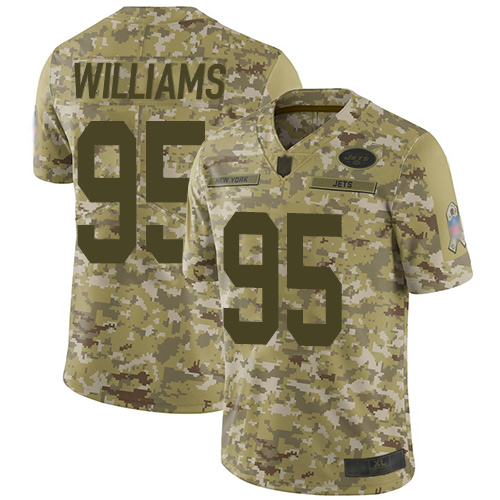 Jets 95 Quinnen Williams Camo Men Stitched Football Limited 2018