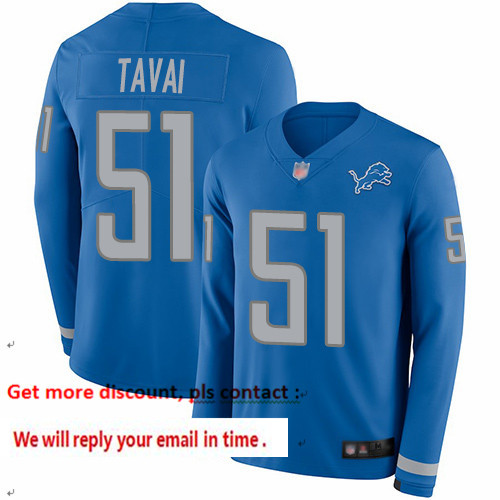 Lions 51 Jahlani Tavai Blue Team Color Men Stitched Football Lim