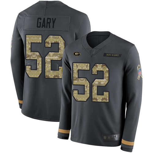 Packers 52 Rashan Gary Anthracite Salute to Service Men Stitched Football Limited Therma Long Sleeve