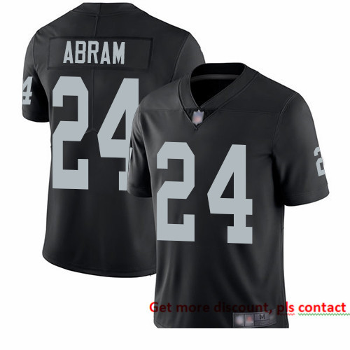 Raiders 24 Johnathan Abram Black Team Color Men Stitched Footbal