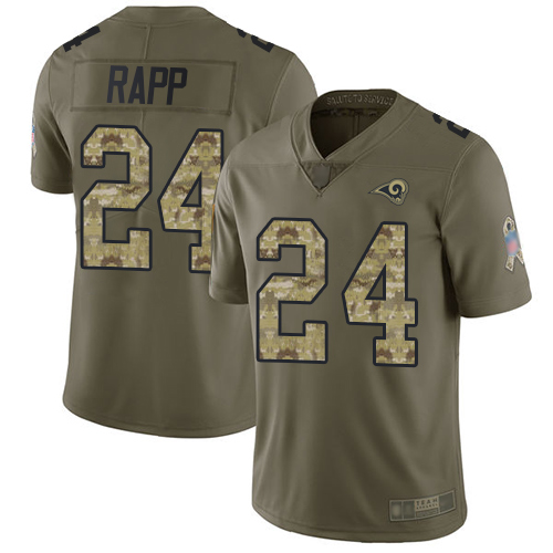 Rams 24 Taylor Rapp Olive Camo Men Stitched Football Limited 201