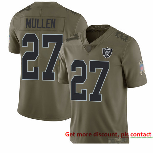 Raiders 27 Trayvon Mullen Olive Men Stitched Football Limited 20