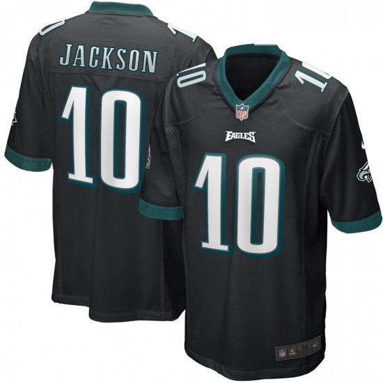 Mens Philadelphia Eagles 10 DeSean Jackson Nike Black Game Jerse