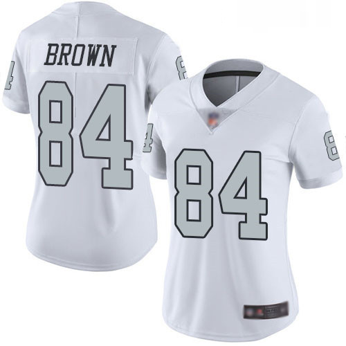 Womens Antonio Brown Limited White Jersey Oakland Raiders Football 84 Jersey Rush Vapor Untouchabel 