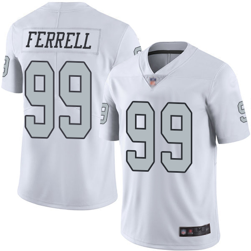 Raiders 99 Clelin Ferrell White Men Stitched Football Limited Rush Jersey