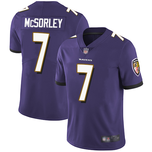 Ravens 7 Trace McSorley Purple Team Color Men Stitched Football Vapor Untouchable Limited Jersey