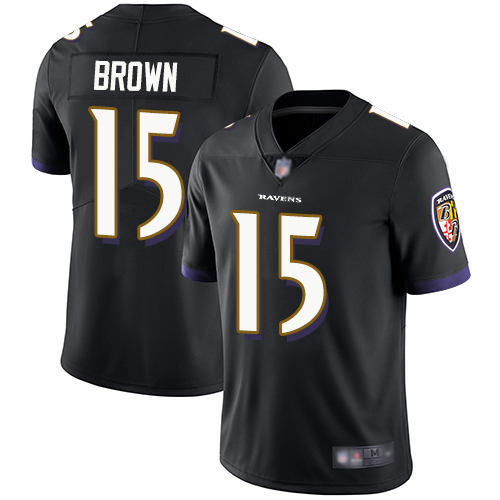Ravens 15 Marquise Brown Black Alternate Men Stitched Football V