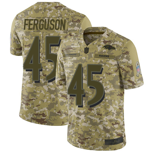 Ravens 45 Jaylon Ferguson Camo Men Stitched Football Limited 201