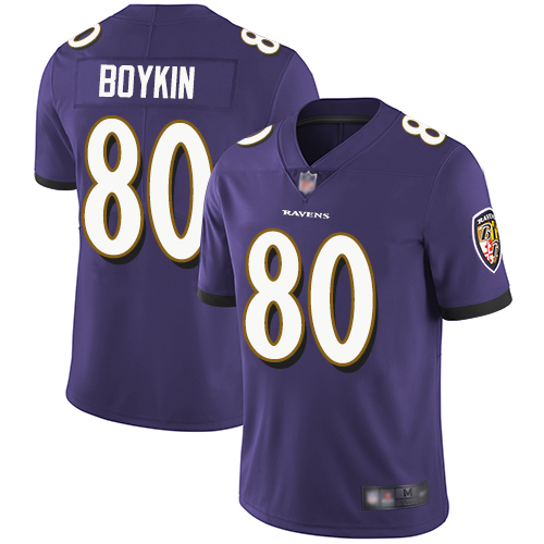 Ravens 80 Miles Boykin Purple Team Color Men Stitched Football Vapor Untouchable Limited Jersey