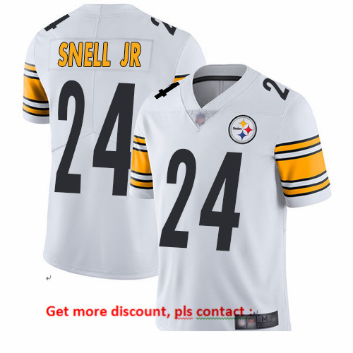 Steelers 24 Benny Snell Jr  White Men Stitched Football Vapor Un