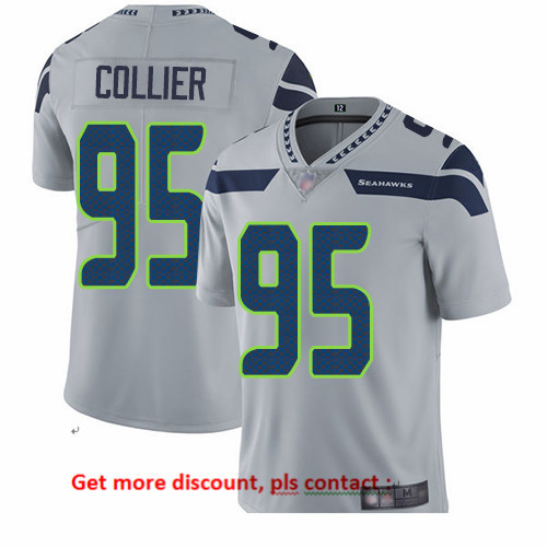 Seahawks 95 L J  Collier Grey Alternate Men Stitched Football Vapor Untouchable Limited Jersey