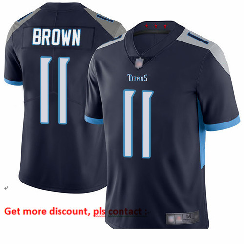 Titans 11 A J  Brown Navy Blue Team Color Men Stitched Football 