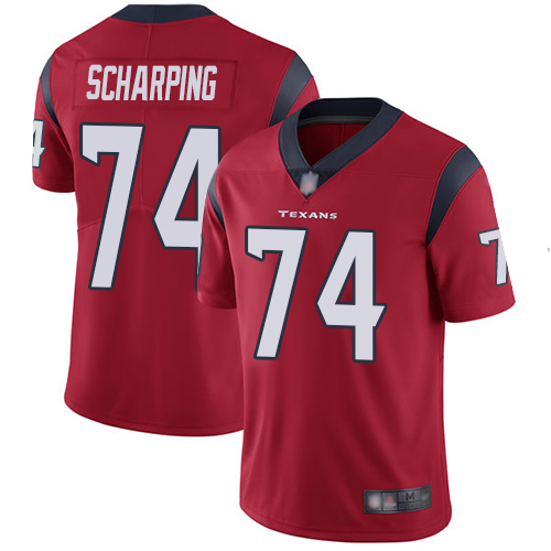 Texans 74 Max Scharping Red Alternate Men Stitched Football Vapo