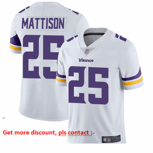 Vikings 25 Alexander Mattison White Men Stitched Football Vapor Untouchable Limited Jersey