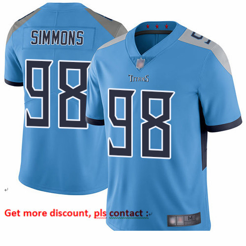 Titans 98 Jeffery Simmons Light Blue Alternate Men Stitched Football Vapor Untouchable Limited Jerse