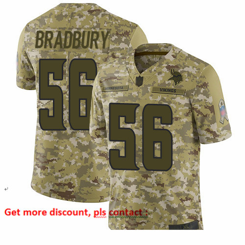 Vikings 56 Garrett Bradbury Camo Men Stitched Football Limited 2018 Salute To Service Jersey