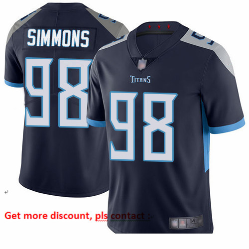 Titans 98 Jeffery Simmons Navy Blue Team Color Men Stitched Football Vapor Untouchable Limited Jerse