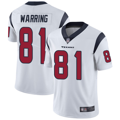 Texans 81 Kahale Warring White Men Stitched Football Vapor Untouchable Limited Jersey