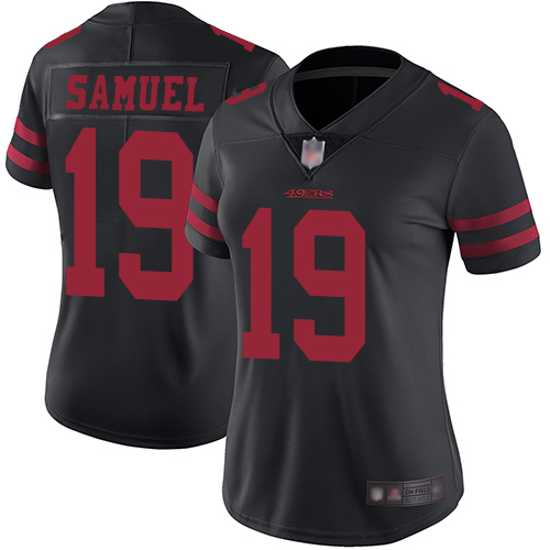 49ers 19 Deebo Samuel Black Alternate Women Stitched Football Vapor Untouchable Limited Jersey