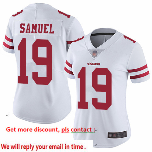 49ers 19 Deebo Samuel White Women Stitched Football Vapor Untouc