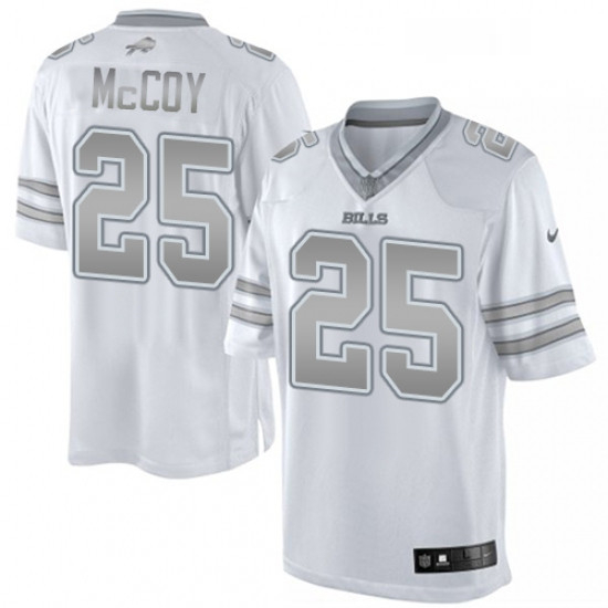 Mens Nike Buffalo Bills 25 LeSean McCoy Limited White Platinum NFL Jersey