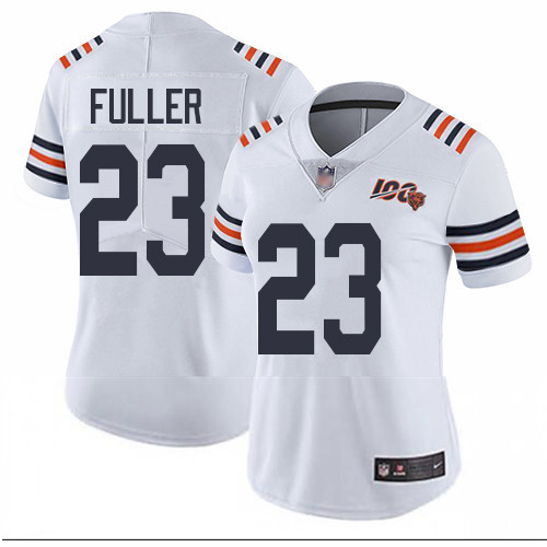 Bears 23 Kyle Fuller White Alternate Women Stitched Football Vapor Untouchable Limited 100th Season 