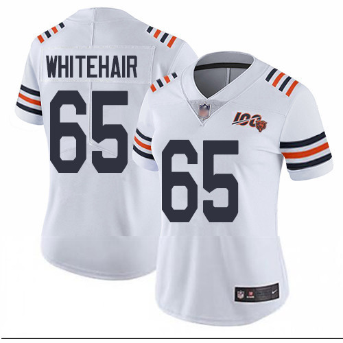 Bears 65 Cody Whitehair White Alternate Women Stitched Football Vapor Untouchable Limited 100th Seas