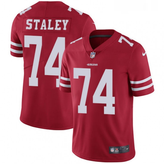 Youth Nike San Francisco 49ers 74 Joe Staley Red Team Color Vapo