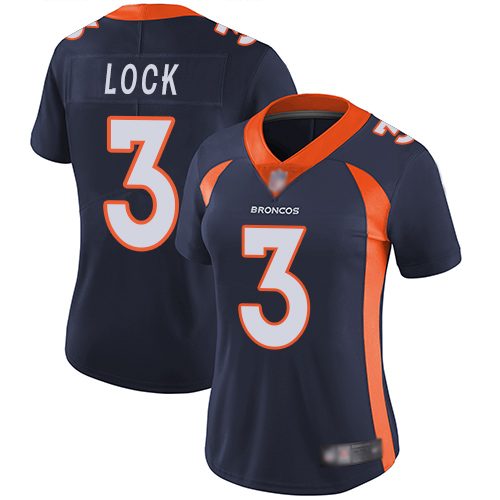 Broncos 3 Drew Lock Blue Alternate Women Stitched Football Vapor Untouchable Limited Jersey