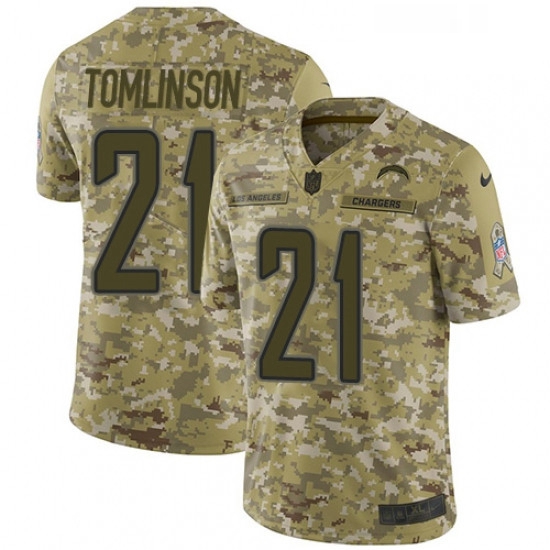 Youth Nike Los Angeles Chargers 21 LaDainian Tomlinson Limited Camo 2018 Salute to Service NFL Jerse