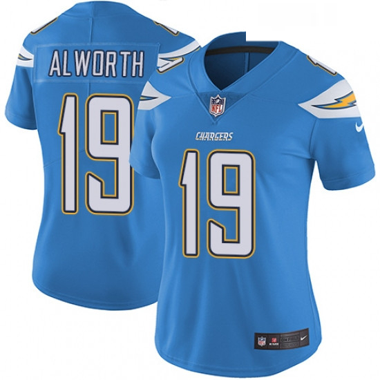 Womens Nike Los Angeles Chargers 19 Lance Alworth Electric Blue Alternate Vapor Untouchable Limited 