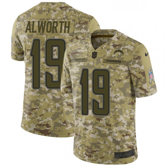 Youth Nike Los Angeles Chargers 19 Lance Alworth Limited Camo 2018 Salute to Service NFL Jersey