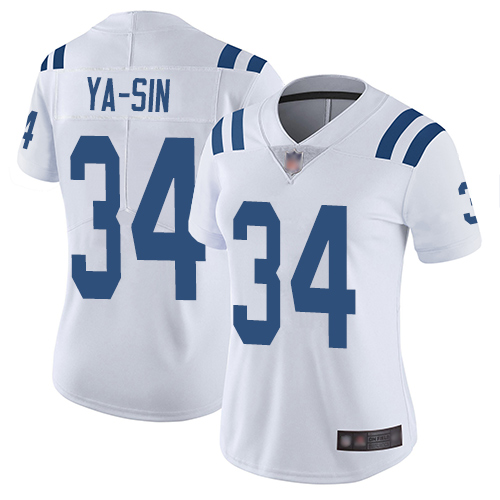 Colts 34 Rock Ya Sin White Women Stitched Football Vapor Untouchable Limited Jersey