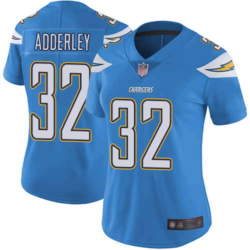 Chargers 32 Nasir Adderley Electric Blue Alternate Women Stitched Football Vapor Untouchable Limited