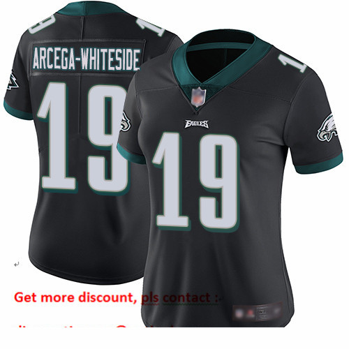 Eagles 19 JJ Arcega Whiteside Black Alternate Women Stitched Foo