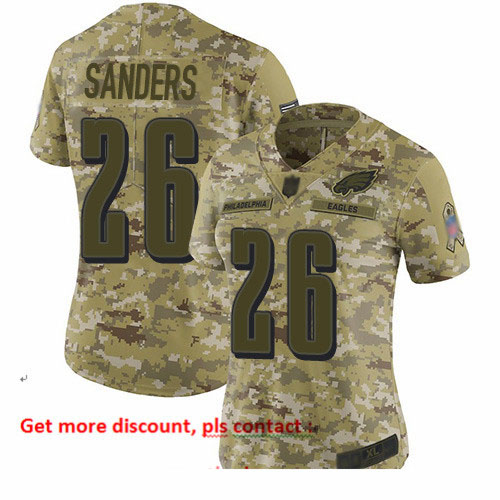 Eagles 26 Miles Sanders Camo Women Stitched Football Limited 201