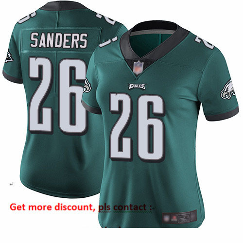 Eagles 26 Miles Sanders Midnight Green Team Color Women Stitched