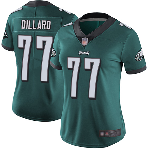 Eagles 77 Andre Dillard Midnight Green Team Color Women Stitched Football Vapor Untouchable Limited 