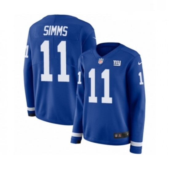 Womens Nike New York Giants 11 Phil Simms Limited Royal Blue The
