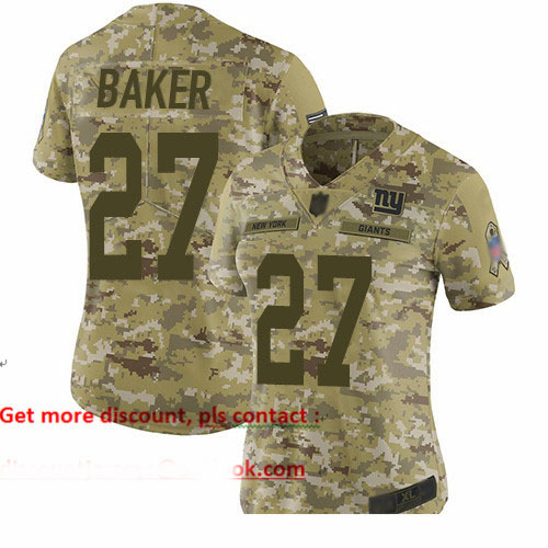 Giants 27 Deandre Baker Camo Women Stitched Football Limited 201