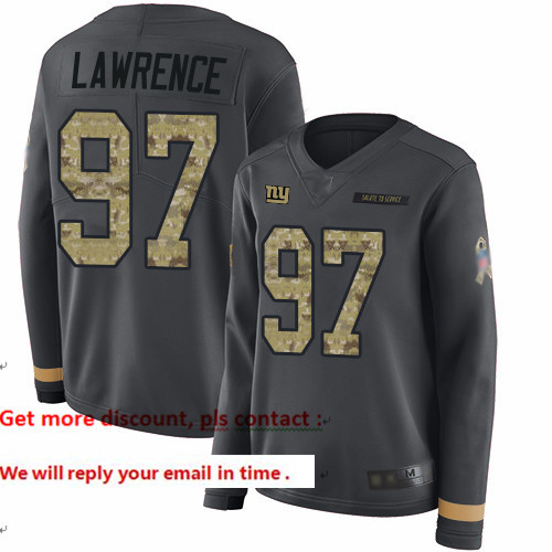 Giants 97 Dexter Lawrence Anthracite Salute to Service Women Stitched Football Limited Therma Long S