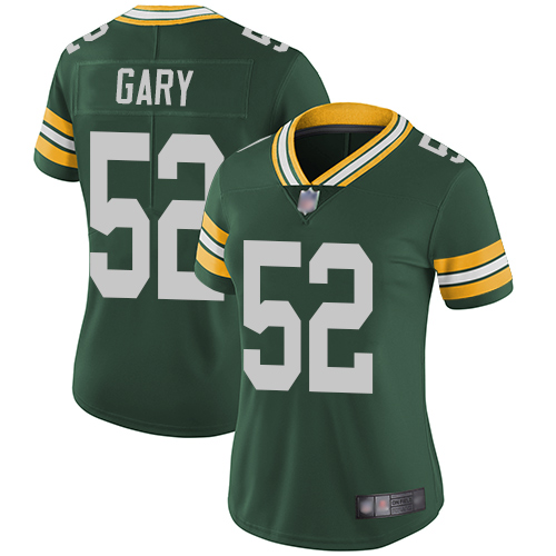 Packers 52 Rashan Gary Green Team Color Women Stitched Football Vapor Untouchable Limited Jersey