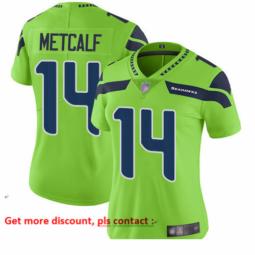 Seahawks 14 D K  Metcalf Green Women Stitched Football Limited R