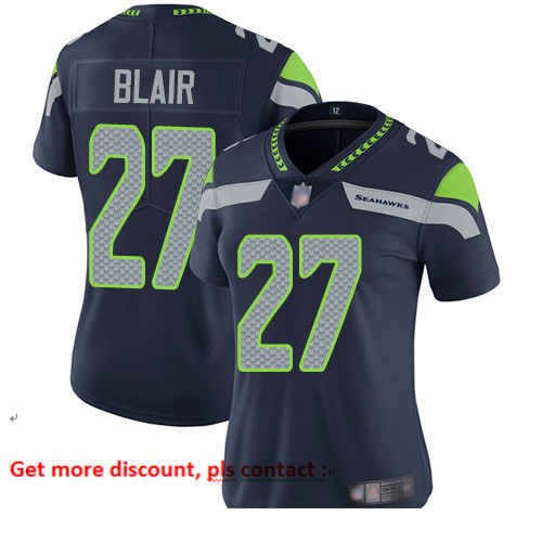 Seahawks 27 Marquise Blair Steel Blue Team Color Women Stitched Football Vapor Untouchable Limited J