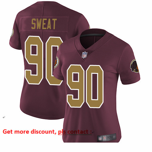 Redskins 90 Montez Sweat Burgundy Red Alternate Women Stitched Football Vapor Untouchable Limited Je