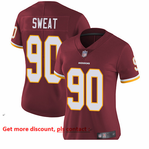 Redskins 90 Montez Sweat Burgundy Red Team Color Women Stitched Football Vapor Untouchable Limited J