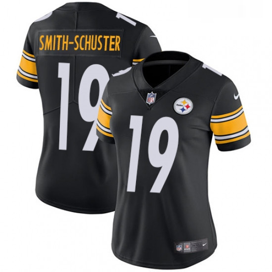 Womens Nike Pittsburgh Steelers 19 JuJu Smith Schuster Black Team Color Vapor Untouchable Limited Pl