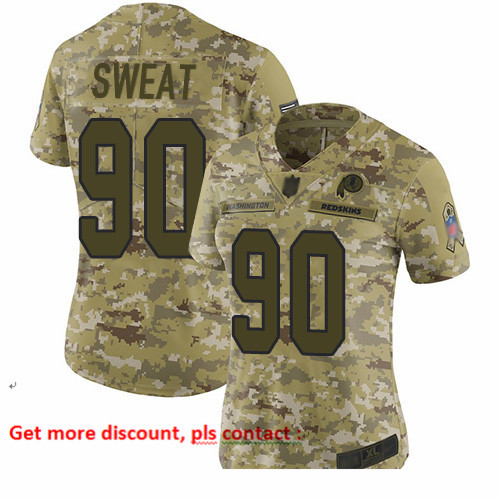 Redskins 90 Montez Sweat Camo Women Stitched Football Limited 20